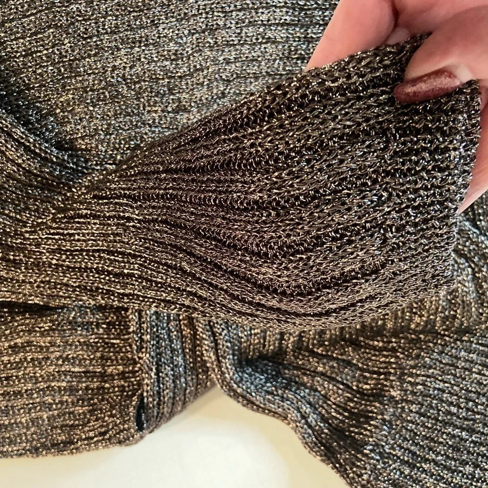 ASOS~NWT~Shiny Metallic Ribbed Knit Leggings~Wide Elastic Waistband~Size 6